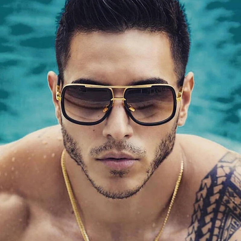 Vintage Square Sunglasses for Men and Women – Metal Frame, UV400 Retro Sun Glasses