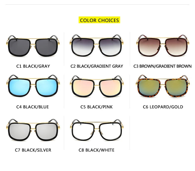 Vintage Square Sunglasses for Men and Women – Metal Frame, UV400 Retro Sun Glasses