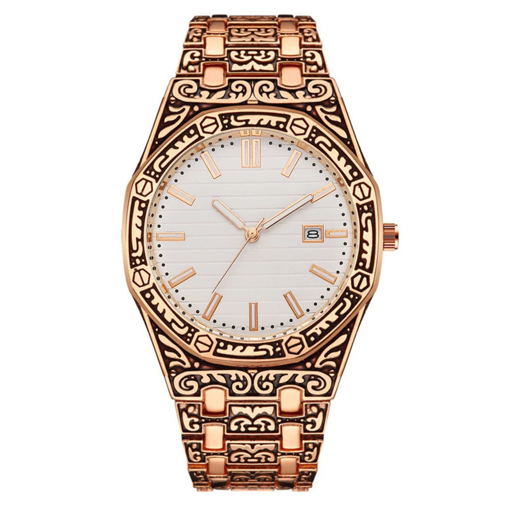 Men's Luxury Stainless Steel Quartz Watch with Calendar – Business Casual Wristwatch
