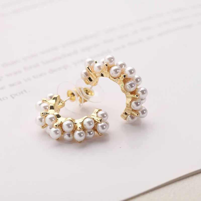 2024 Women's Pearl Circle Earrings – Simple Korean Fashion Jewelry