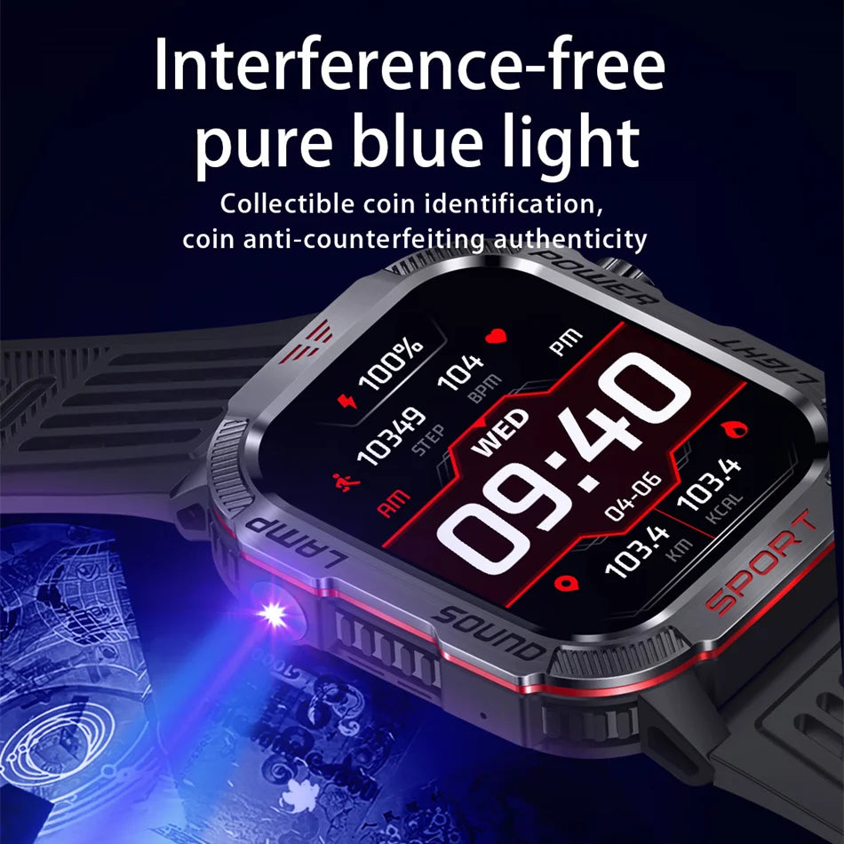Military GPS Smartwatch Men Waterproof Sport Tracker Bluetooth
