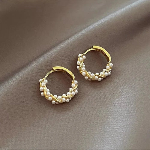 2024 Women's Pearl Circle Earrings – Simple Korean Fashion Jewelry