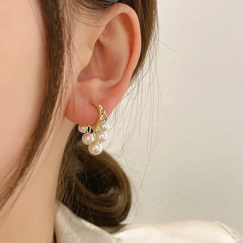 2024 Women's Pearl Circle Earrings – Simple Korean Fashion Jewelry
