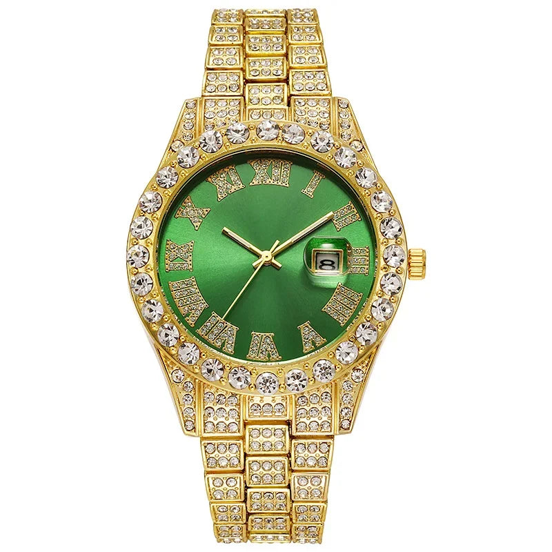 Men’s Hip Hop Rhinestone Watch – Luxury Iced Out 40mm Dial