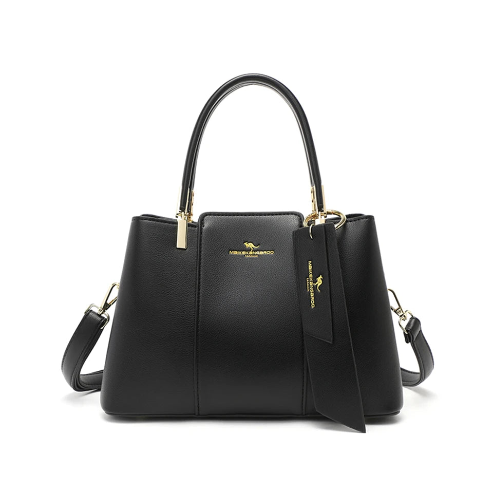 Women's Large Capacity Fashion Shoulder Bag – Soft PU Leather Crossbody Handbag with Printed Design