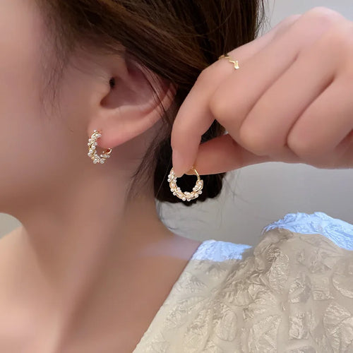 2024 Women's Pearl Circle Earrings – Simple Korean Fashion Jewelry