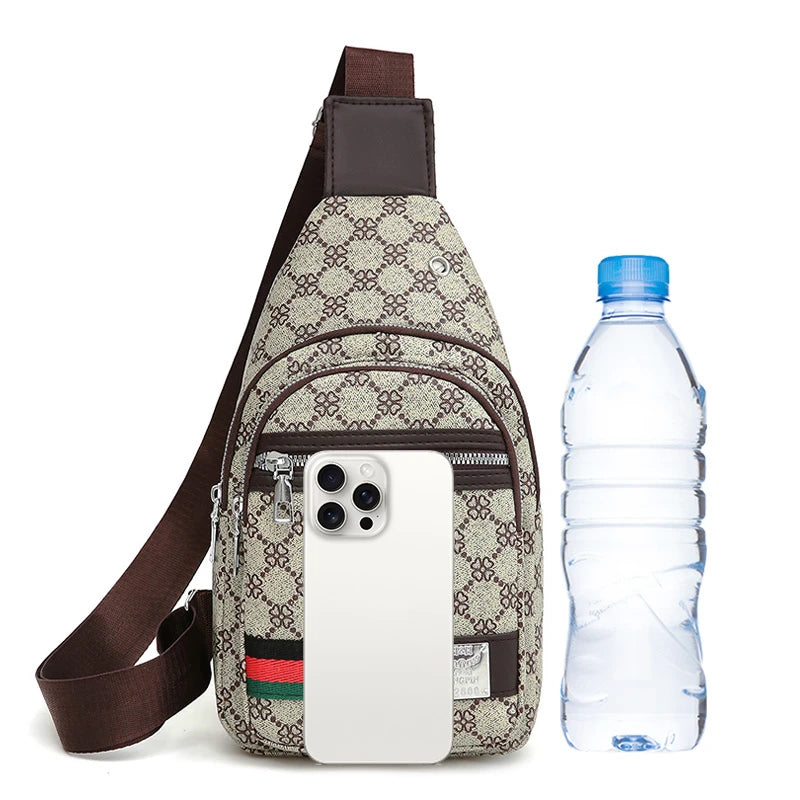 Men’s Multifunction Crossbody Messenger Bag with Earphone Port
