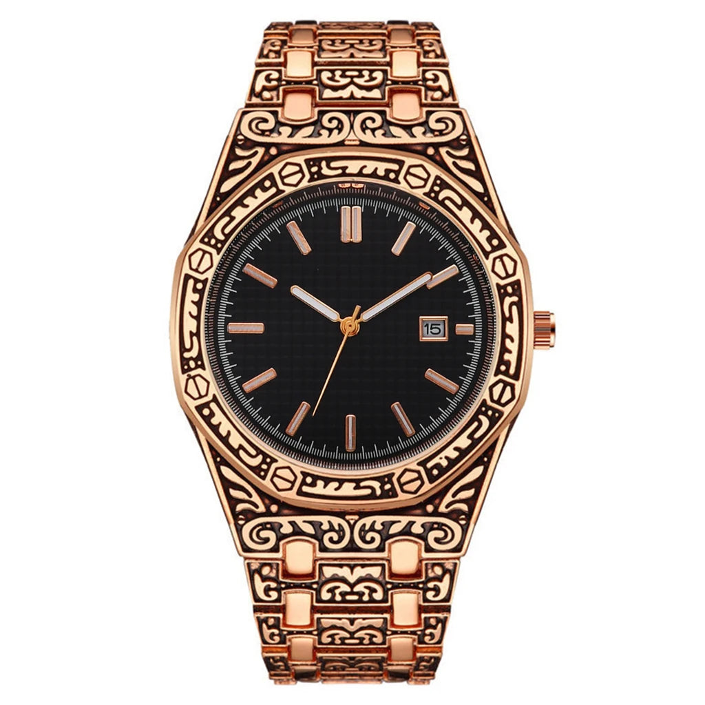 Men's Luxury Stainless Steel Quartz Watch with Calendar – Business Casual Wristwatch