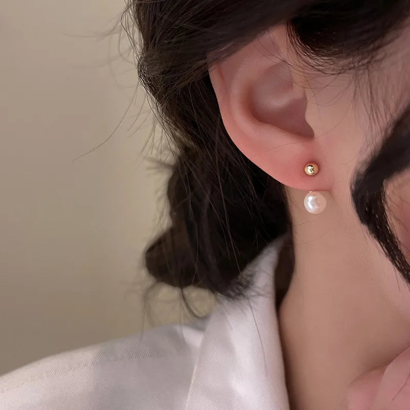 2024 Women's Pearl Circle Earrings – Simple Korean Fashion Jewelry