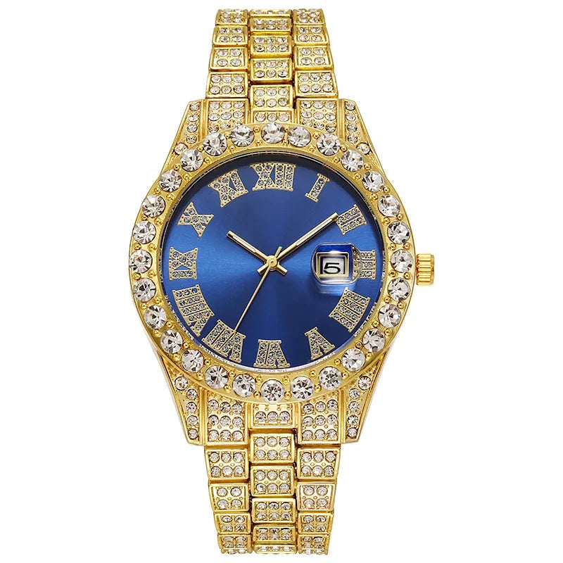 Men’s Hip Hop Rhinestone Watch – Luxury Iced Out 40mm Dial