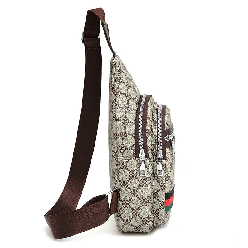 Men’s Multifunction Crossbody Messenger Bag with Earphone Port
