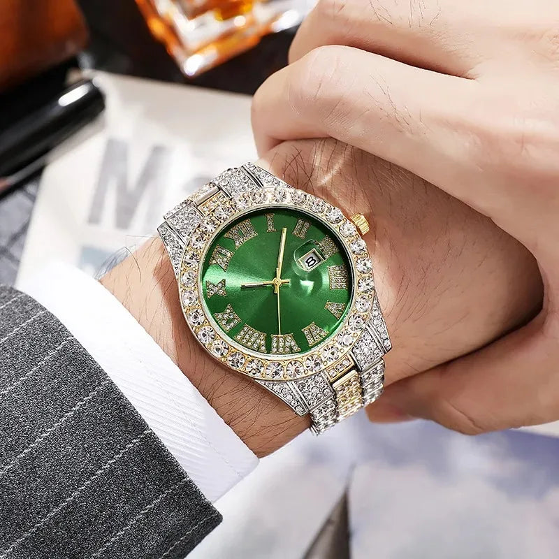 Men’s Hip Hop Rhinestone Watch – Luxury Iced Out 40mm Dial
