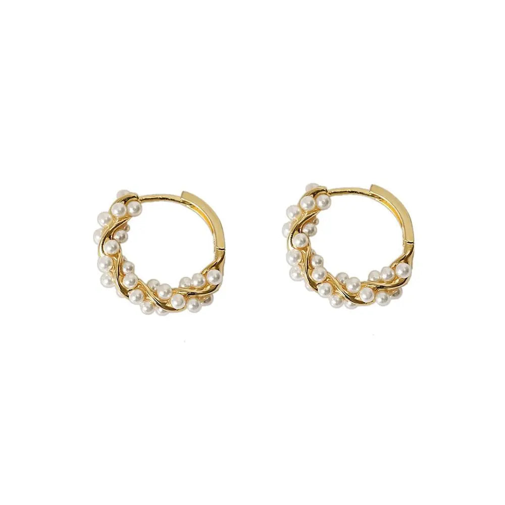 2024 Women's Pearl Circle Earrings – Simple Korean Fashion Jewelry