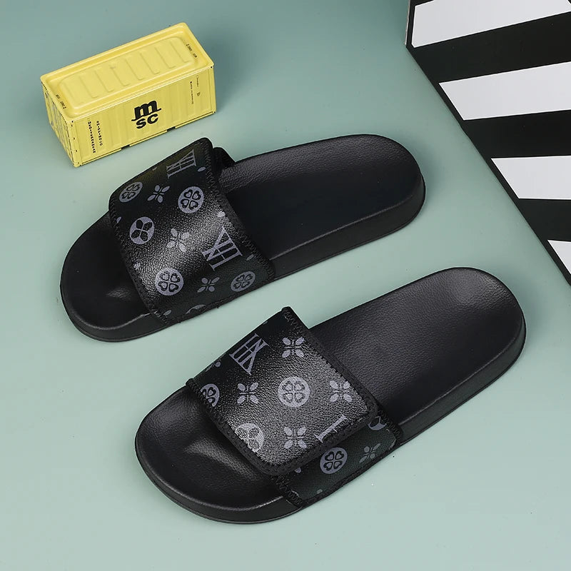 Men’s Genuine Leather Sandals – Summer Flip Flop Slide Slippers