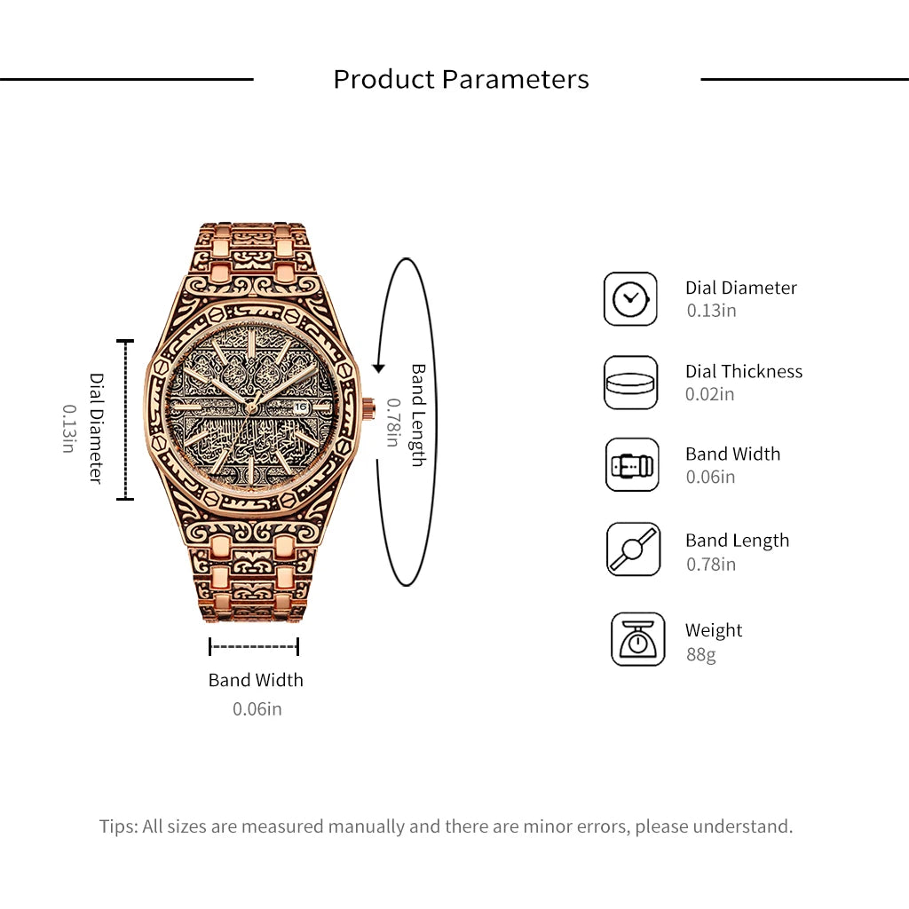 Men's Luxury Stainless Steel Quartz Watch with Calendar – Business Casual Wristwatch