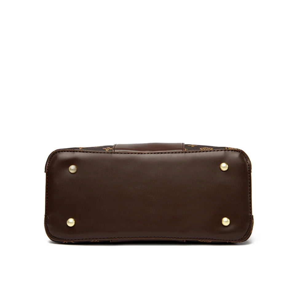Women's Large Capacity Fashion Shoulder Bag – Soft PU Leather Crossbody Handbag with Printed Design