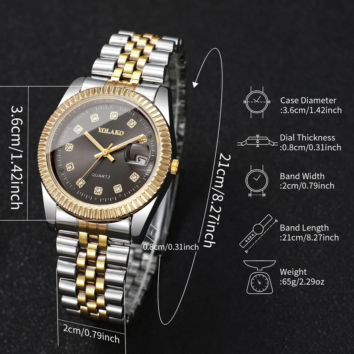 Luxury Men’s & Women’s Quartz Watch – Rhinestone Business Style