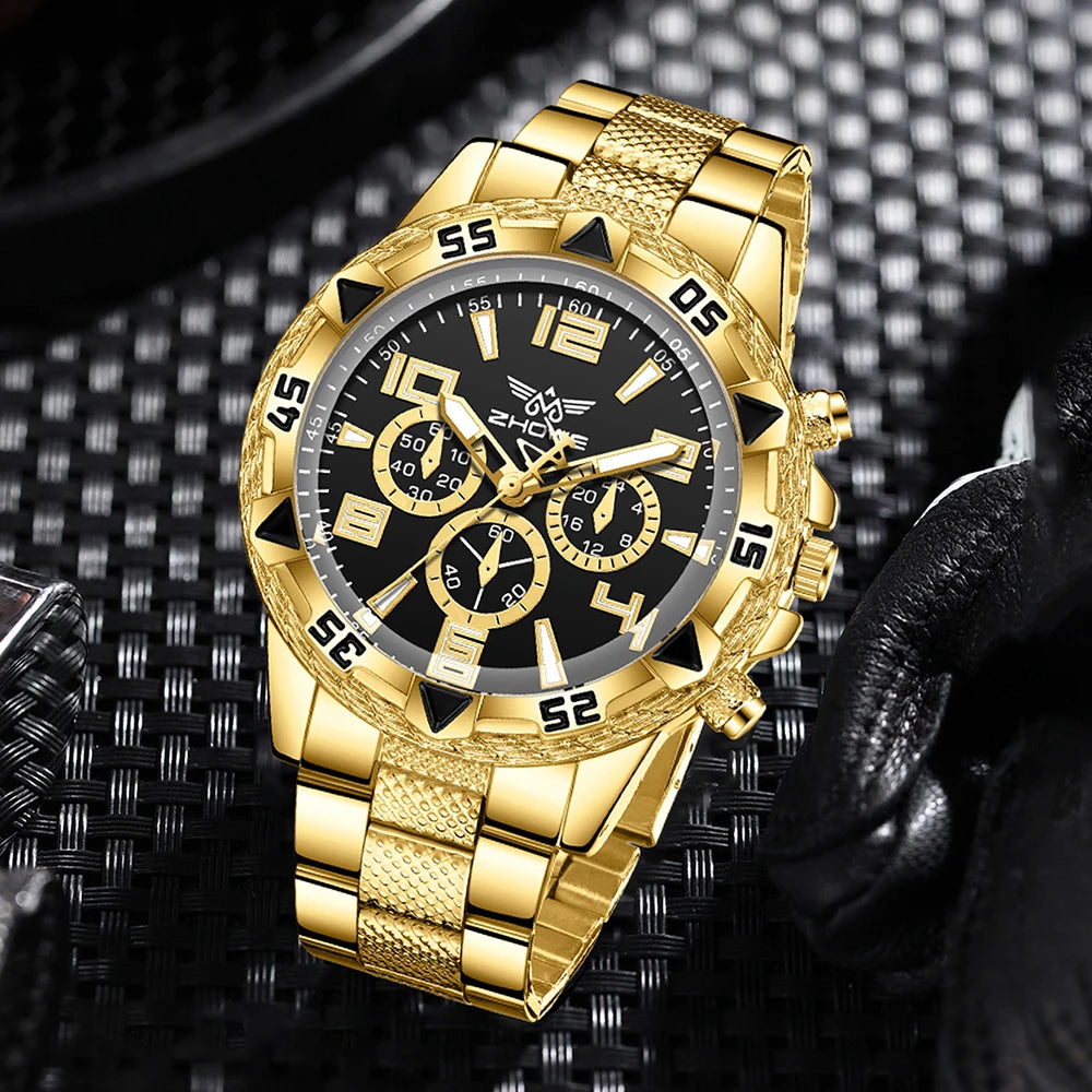 Men's Luxury Stainless Steel Quartz Watch with Calendar – Business Casual Wristwatch