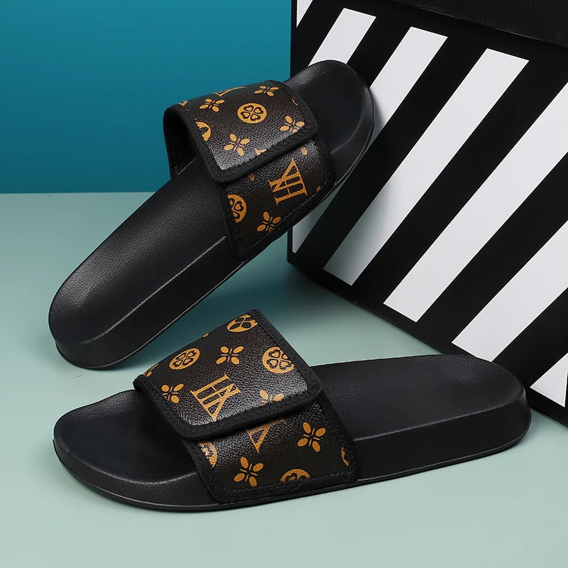 Men’s Genuine Leather Sandals – Summer Flip Flop Slide Slippers