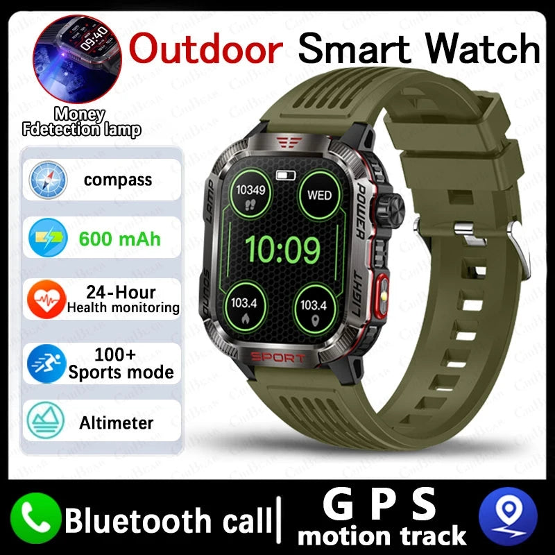 Military GPS Smartwatch Men Waterproof Sport Tracker Bluetooth