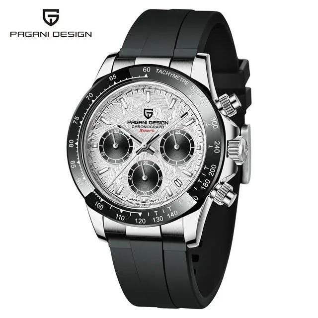 Pagani Design Men's 40mm Quartz Chronograph Watch Stainless Steel Waterproof Sapphire Glass