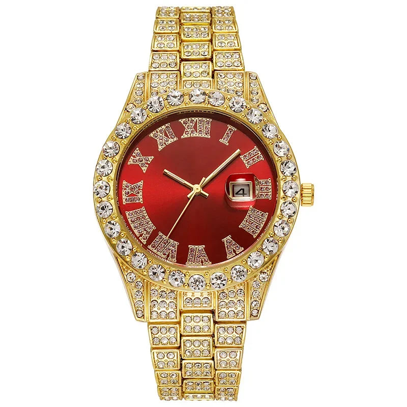Men’s Hip Hop Rhinestone Watch – Luxury Iced Out 40mm Dial