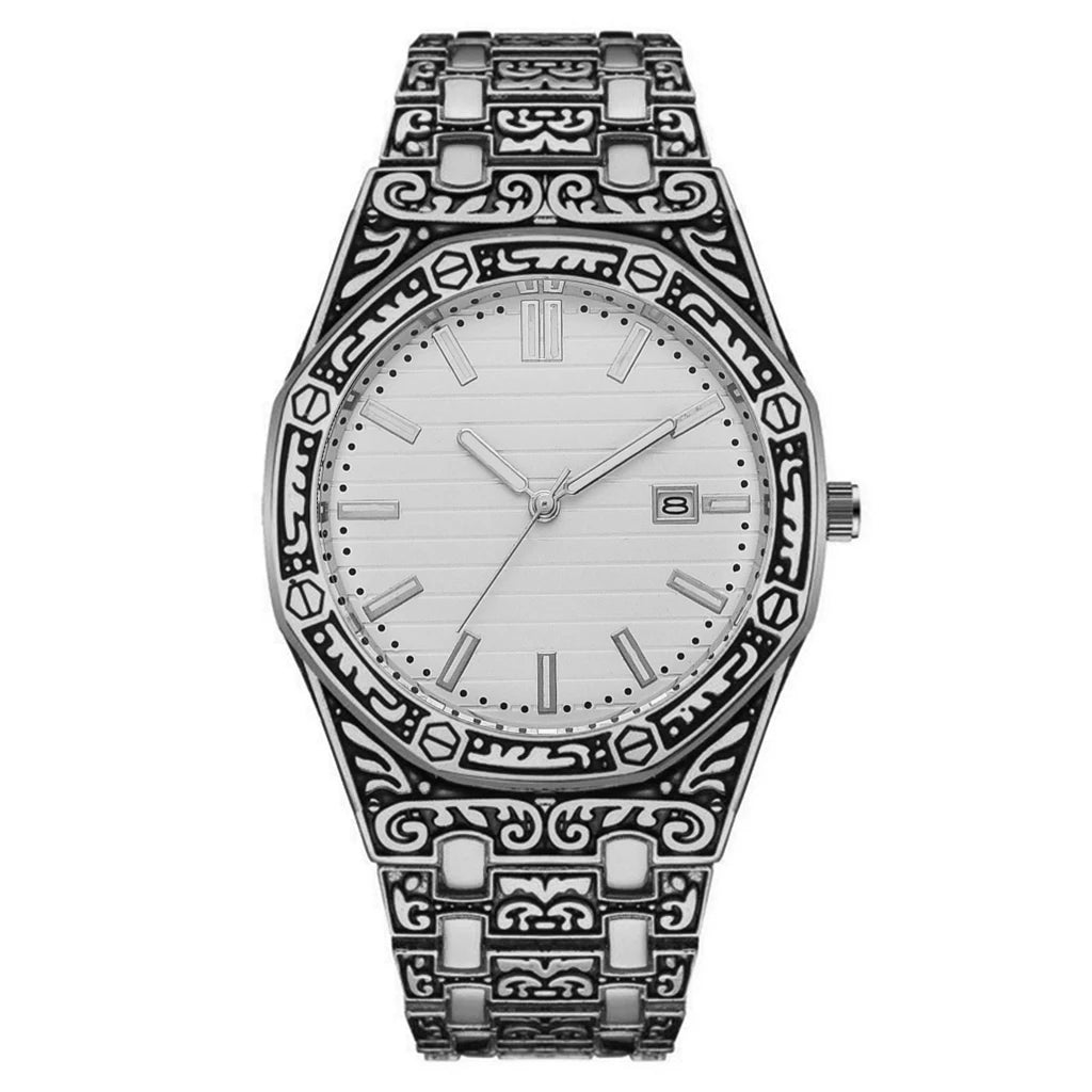Men's Luxury Stainless Steel Quartz Watch with Calendar – Business Casual Wristwatch