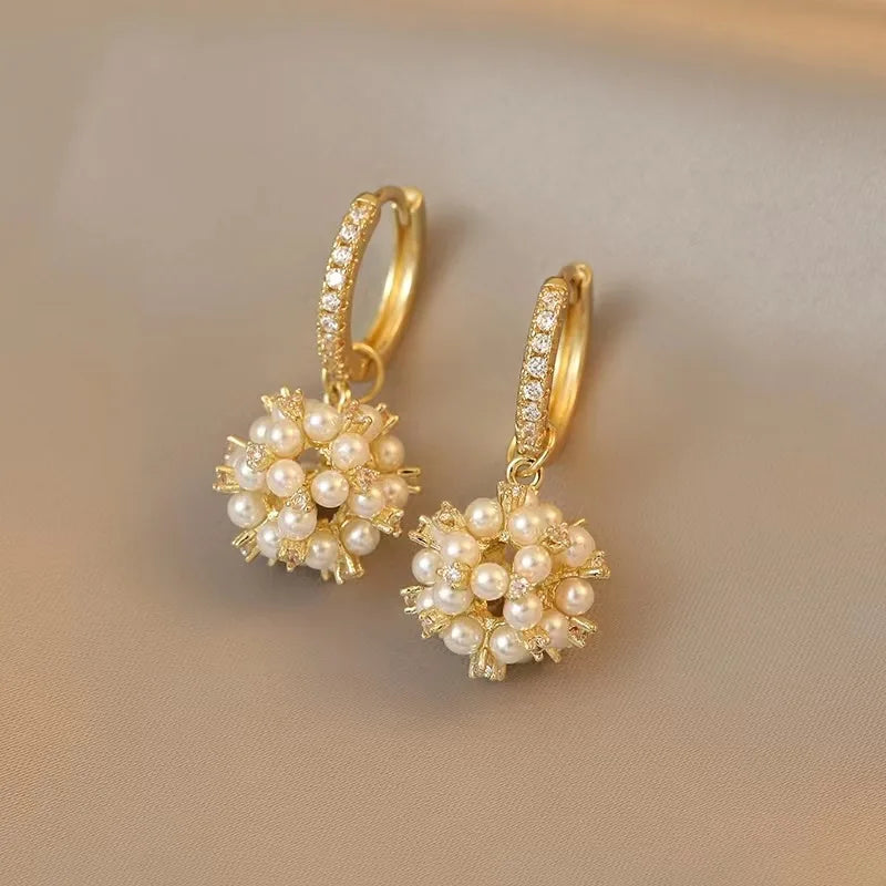 2024 Women's Pearl Circle Earrings – Simple Korean Fashion Jewelry
