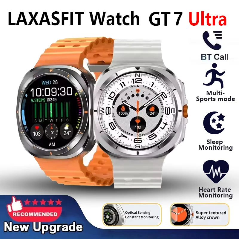 LAXASFIT GT7 Ultra Smart Watch 1.52" AMOLED Bluetooth Calling Fitness Tracker for Men and Women