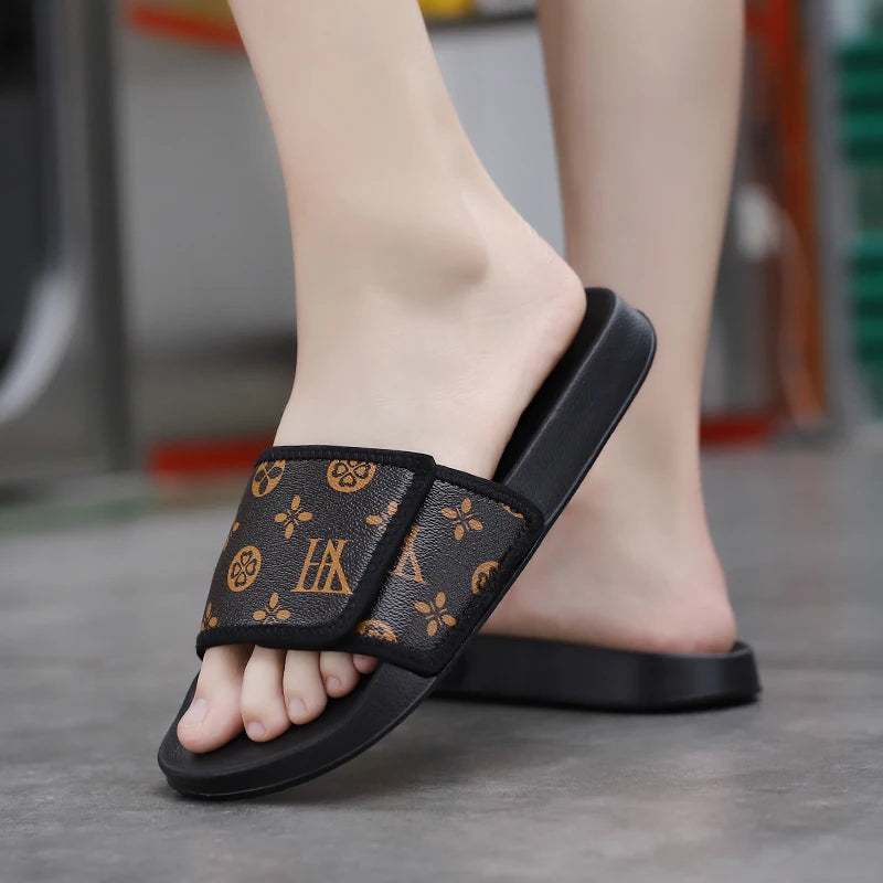 Men’s Genuine Leather Sandals – Summer Flip Flop Slide Slippers