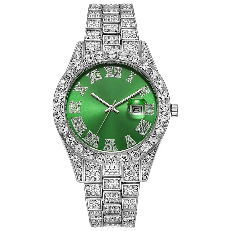 Men’s Hip Hop Rhinestone Watch – Luxury Iced Out 40mm Dial