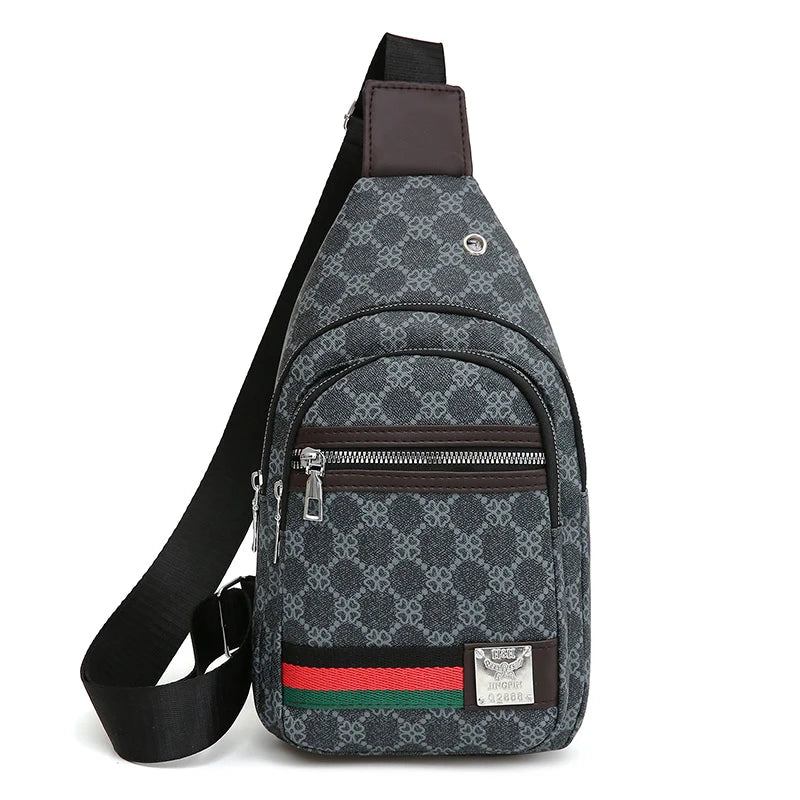 Men’s Multifunction Crossbody Messenger Bag with Earphone Port