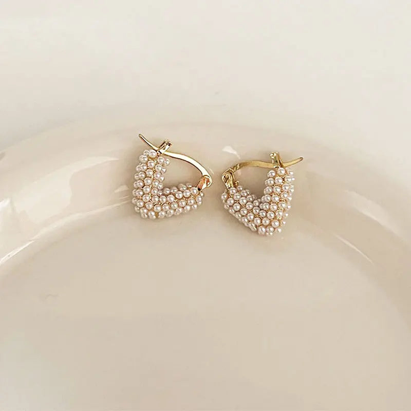 2024 Women's Pearl Circle Earrings – Simple Korean Fashion Jewelry
