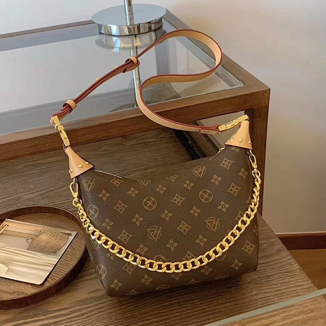 Women’s Vintage Floral Shoulder Bag – Chain Crossbody Armpit Purse