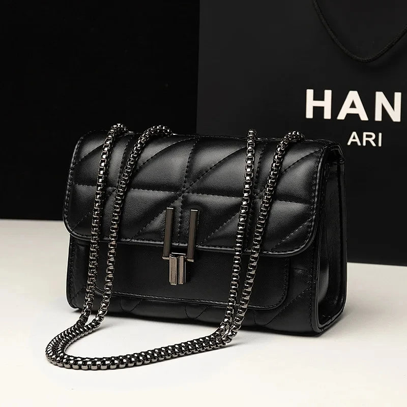 Women’s Quilted Chain Shoulder Bag – Crossbody Handbag