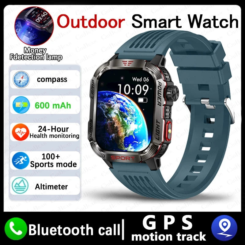Military GPS Smartwatch Men Waterproof Sport Tracker Bluetooth