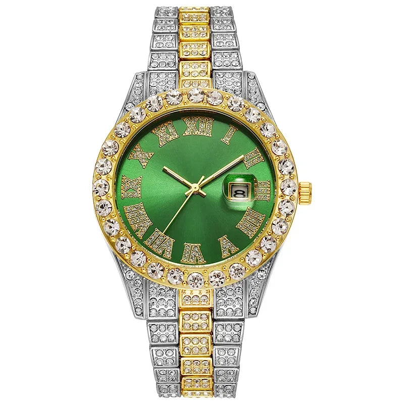 Men’s Hip Hop Rhinestone Watch – Luxury Iced Out 40mm Dial