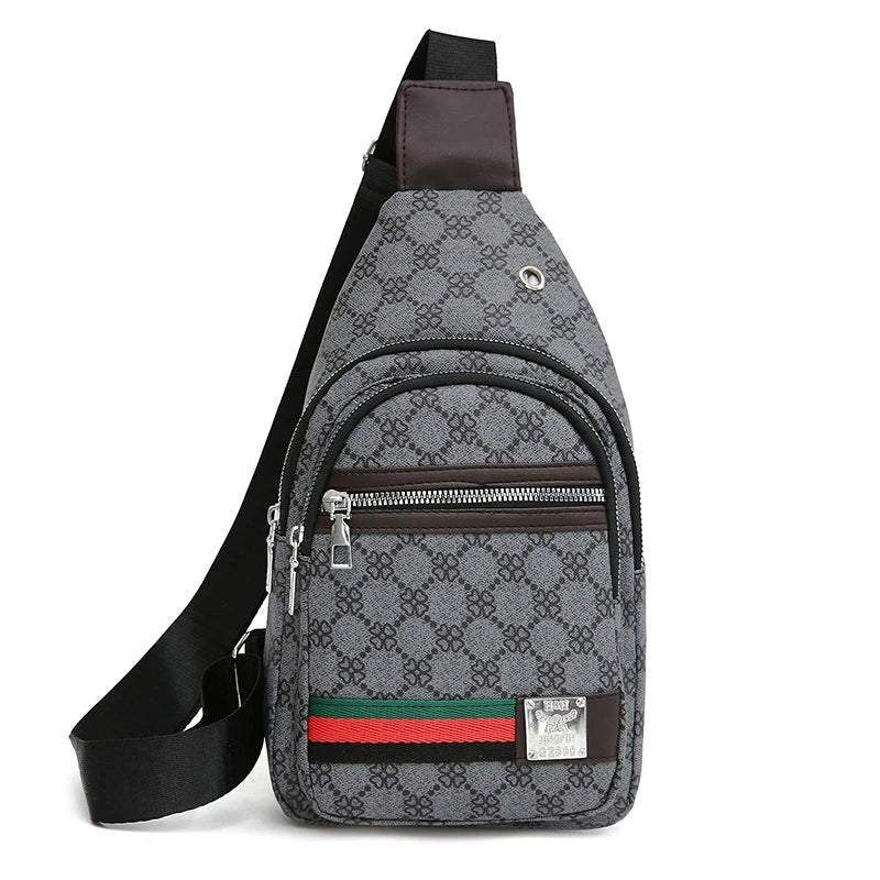Men’s Multifunction Crossbody Messenger Bag with Earphone Port