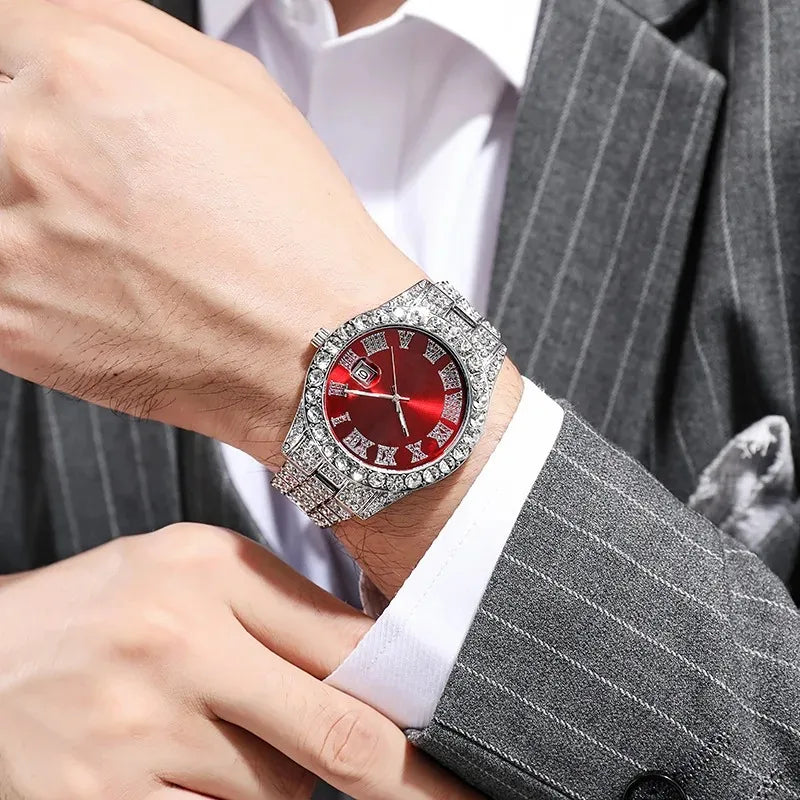 Men’s Hip Hop Rhinestone Watch – Luxury Iced Out 40mm Dial