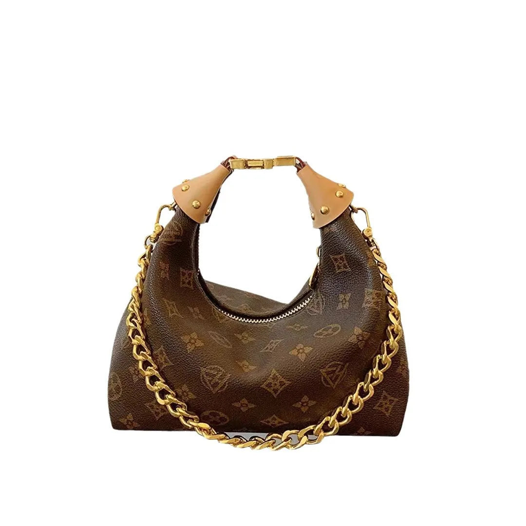 Women’s Vintage Floral Shoulder Bag – Chain Crossbody Armpit Purse