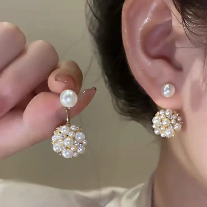 2024 Women's Pearl Circle Earrings – Simple Korean Fashion Jewelry