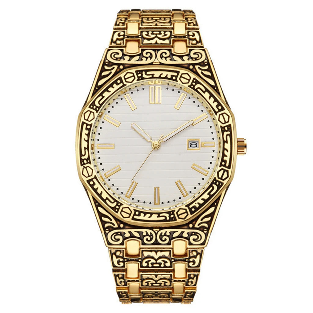 Men's Luxury Stainless Steel Quartz Watch with Calendar – Business Casual Wristwatch