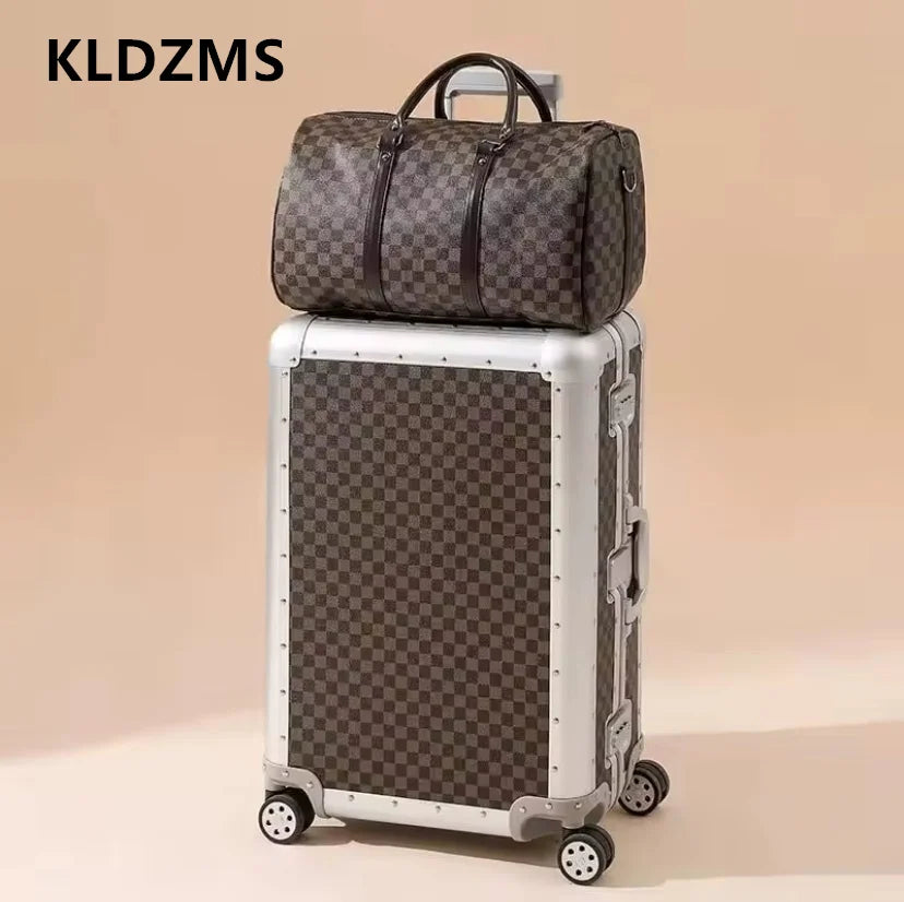 KLQDZMS Aluminum Alloy Travel Luggage Trolley Suitcase with Large Capacity, 20/24/26 Inch Carry-On & Checked Bag