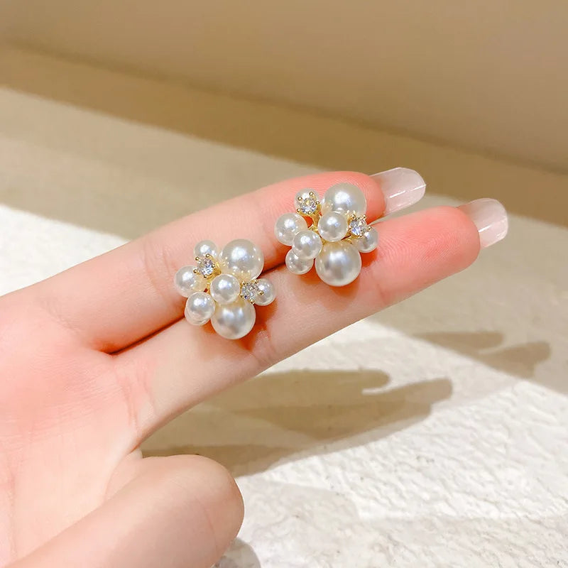 2024 Women's Pearl Circle Earrings – Simple Korean Fashion Jewelry