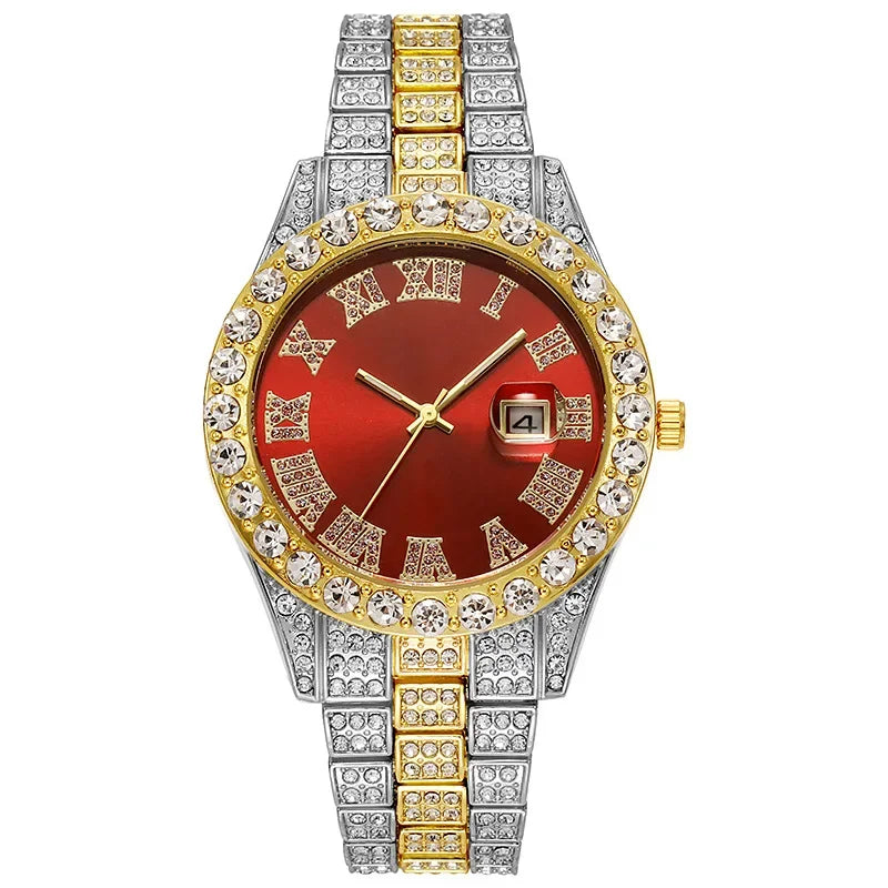 Men’s Hip Hop Rhinestone Watch – Luxury Iced Out 40mm Dial