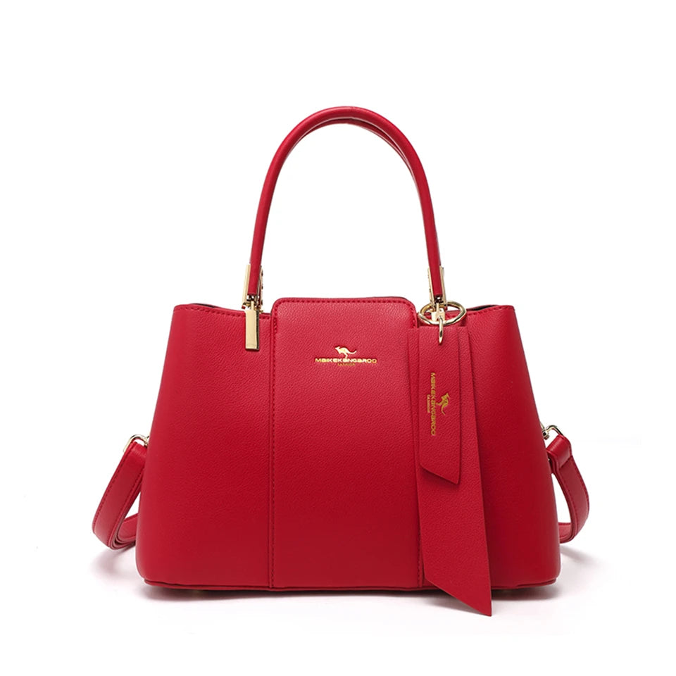 Women's Large Capacity Fashion Shoulder Bag – Soft PU Leather Crossbody Handbag with Printed Design