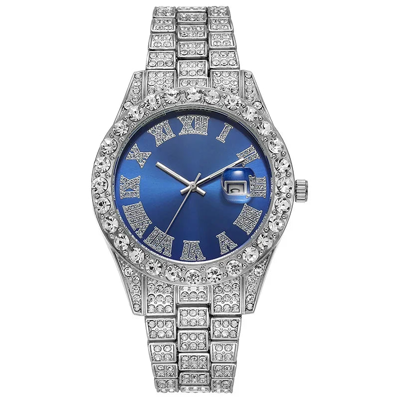 Men’s Hip Hop Rhinestone Watch – Luxury Iced Out 40mm Dial