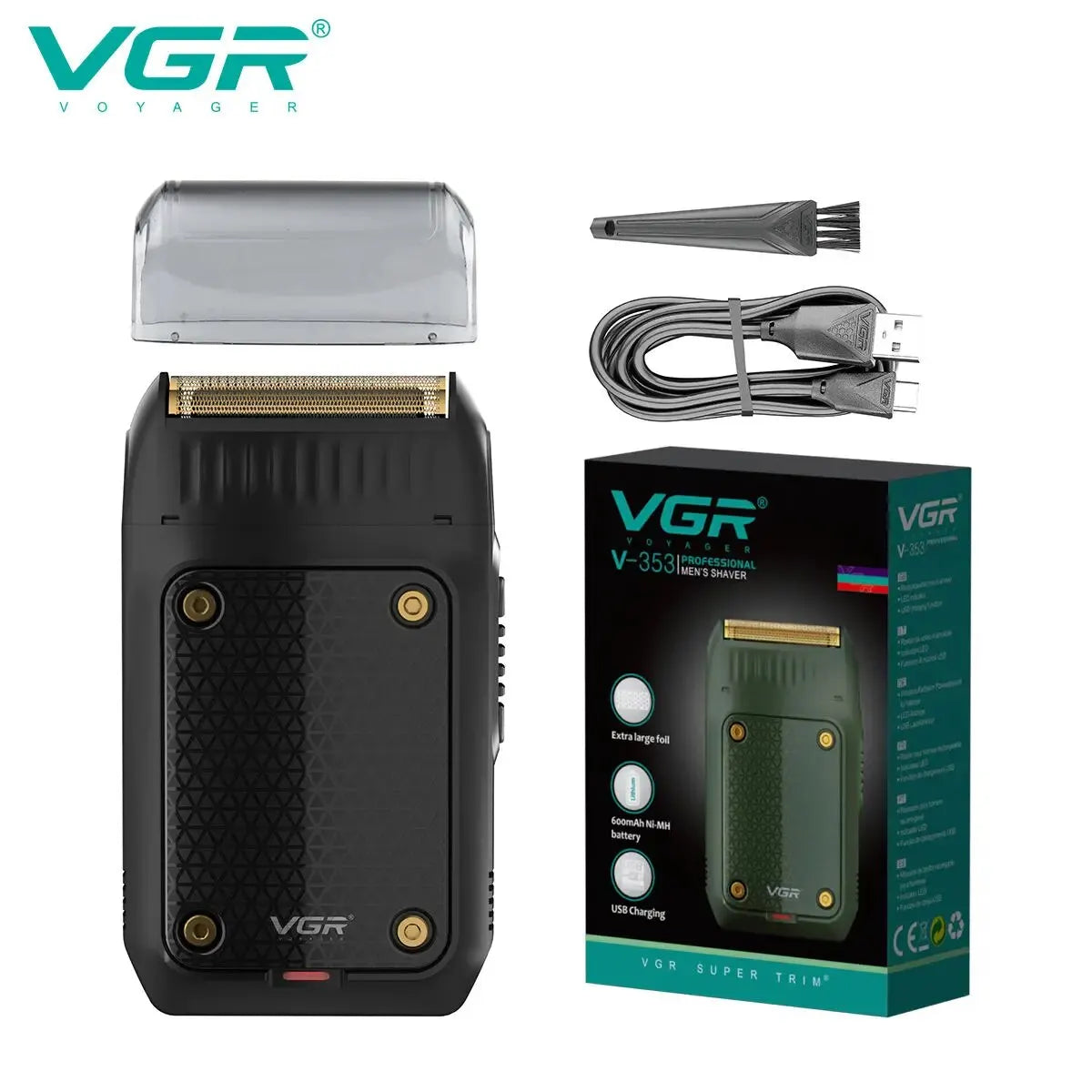 VGR V-353 Men's Electric Shaver – Portable Rechargeable Beard Trimmer & Mini Razor