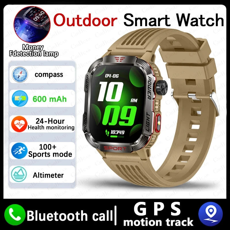 Military GPS Smartwatch Men Waterproof Sport Tracker Bluetooth