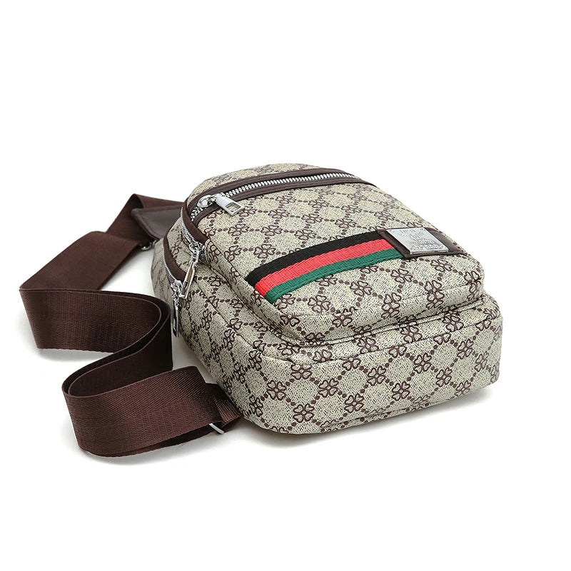 Men’s Multifunction Crossbody Messenger Bag with Earphone Port
